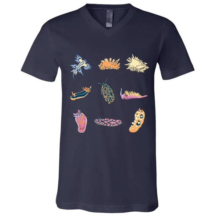 Nudibranch Sea Slug Marine Biologist And Aquarist V-Neck T-Shirt