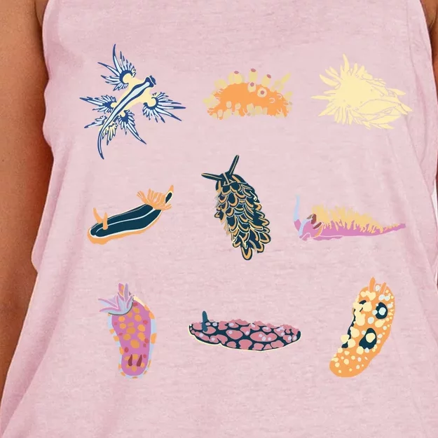 Nudibranch Sea Slug Marine Biologist And Aquarist Women's Knotted Racerback Tank