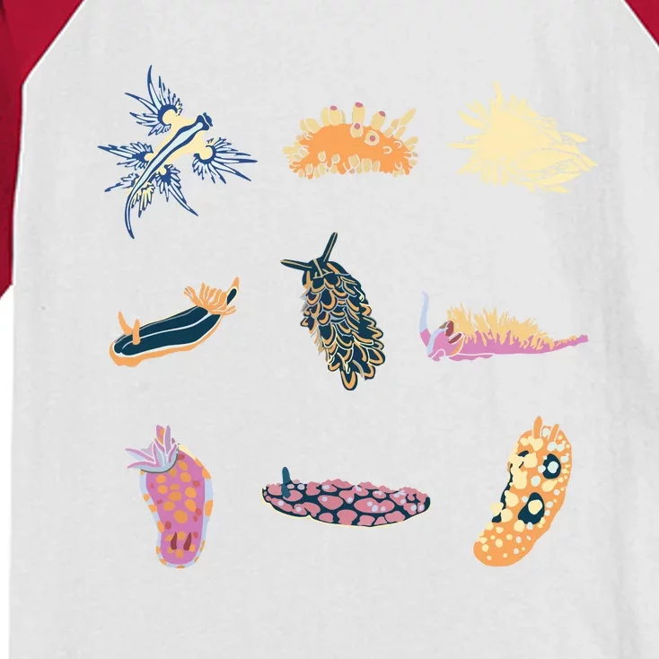 Nudibranch Sea Slug Marine Biologist And Aquarist Kids Colorblock Raglan Jersey