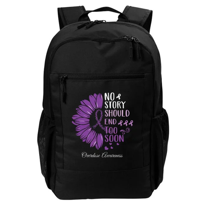 No Story Should End Too Soon Overdose Purple Ribbon Daily Commute Backpack