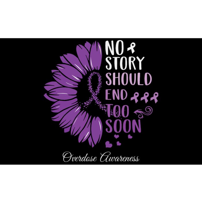 No Story Should End Too Soon Overdose Purple Ribbon Bumper Sticker