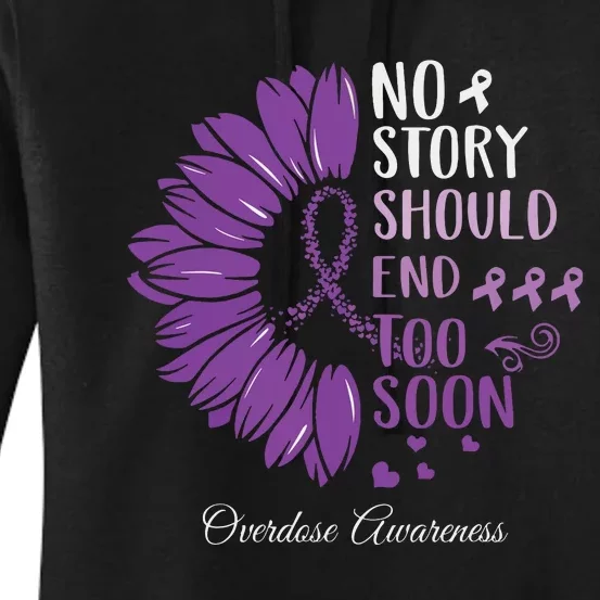 No Story Should End Too Soon Overdose Purple Ribbon Women's Pullover Hoodie