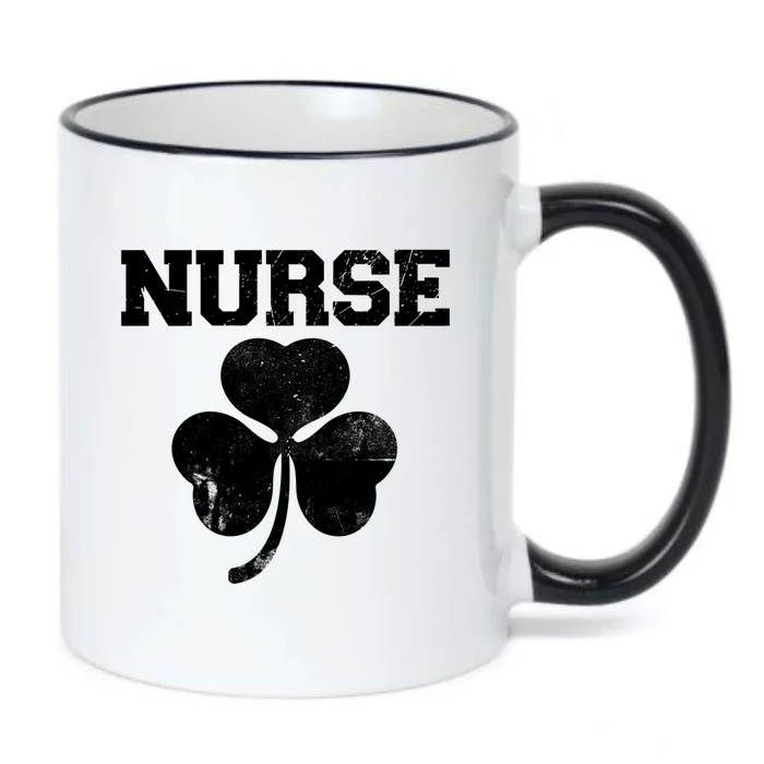 Nurse Shamrock Stethoscope Saint Patricks Day Irish Ireland Gift Black Color Changing Mug