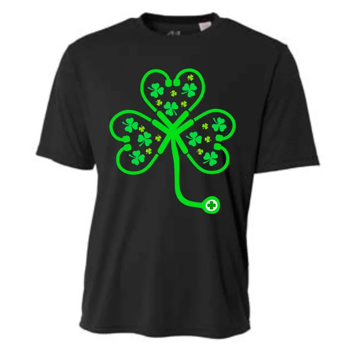 Nurse Shamrock St Patricks Day Nursing Stethoscope Irish Gift Cooling Performance Crew T-Shirt