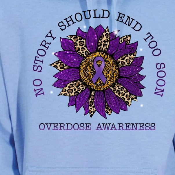 No Story Should End Too Soon Overdose Awareness Sunflower Ribbon Unisex Surf Hoodie