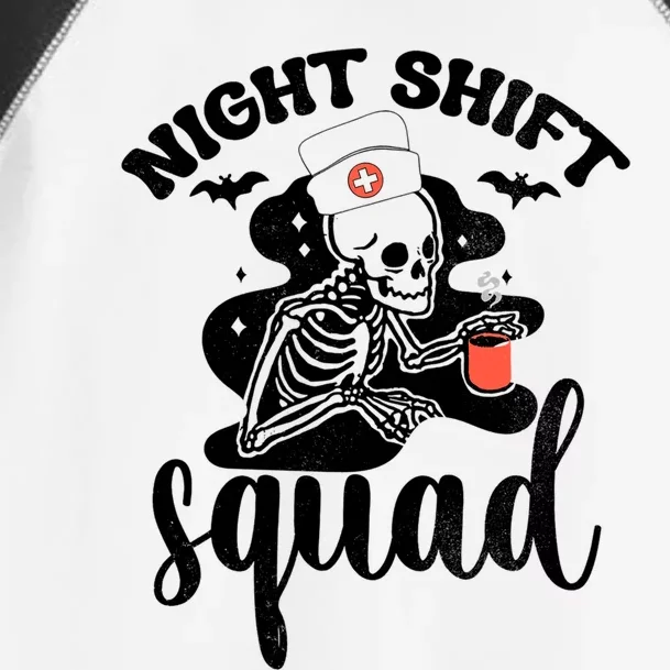 Night Shift Squad Nurse Cna Rn Skeleton Er Icu Skeleton Coff Cool Gift Toddler Fine Jersey T-Shirt