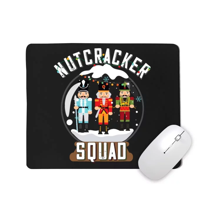 Nutcracker Squad Snow Globe Funny Christmas Ballet Dance Mousepad