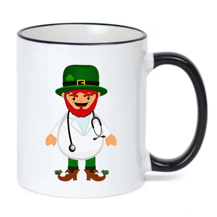 Nurse's Scrubs Stethoscope Wearing Leprechaun Gifts Black Color Changing Mug