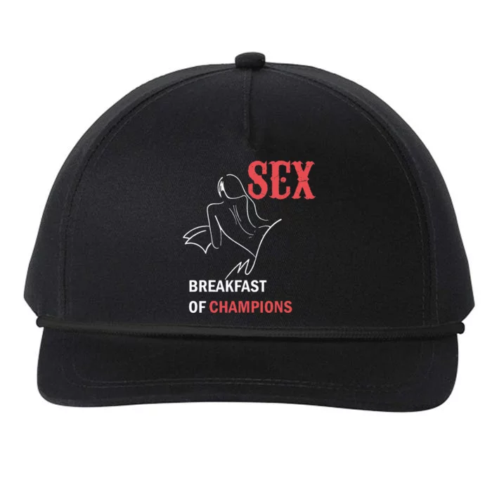 Naughty Saying Sex Breakfast Of Champions Snapback Five-Panel Rope Hat