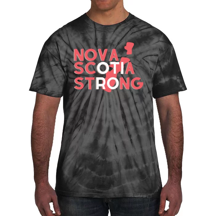 Nova Scotia Strong Typographic Design Tie-Dye T-Shirt