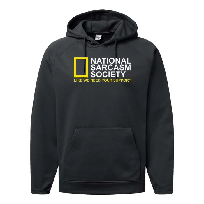 National Sarcasm Society Satirical Parody Design Men & Women Performance Fleece Hoodie