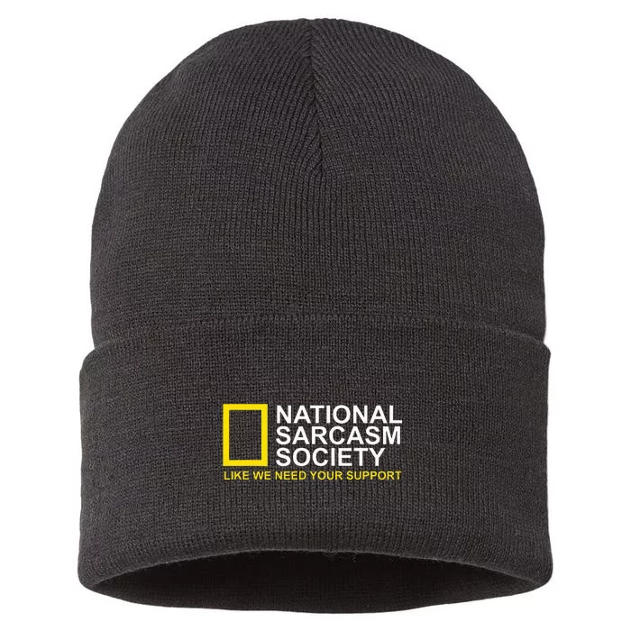 National Sarcasm Society Satirical Parody Design Men & Women Sustainable Knit Beanie