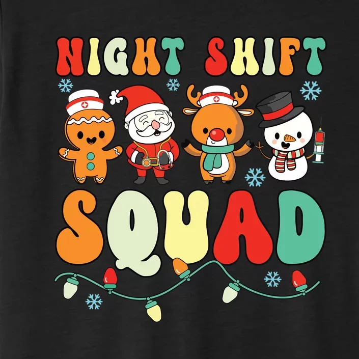 Night Shift Squad Gingerbread Santa Reindeer Snowman Xmas ChromaSoft Performance T-Shirt