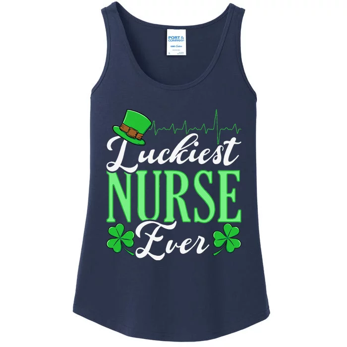 Nurse Shamrock St Patricks Day Lucky Nurses Ladies Essential Tank