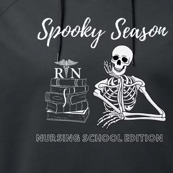 Nursing School Student Halloween Skeleton Performance Fleece Hoodie