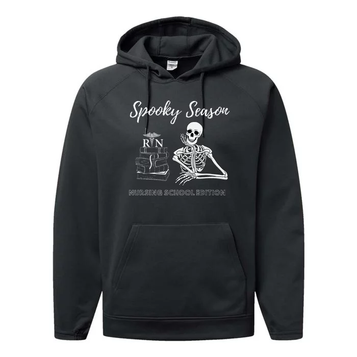 Nursing School Student Halloween Skeleton Performance Fleece Hoodie