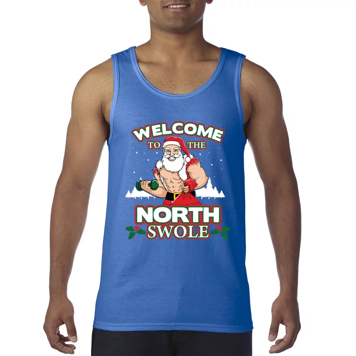 North Swole Santa Claus Weight Lifting Christmas Gym Workout Gift Tank Top