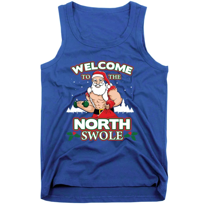 North Swole Santa Claus Weight Lifting Christmas Gym Workout Gift Tank Top