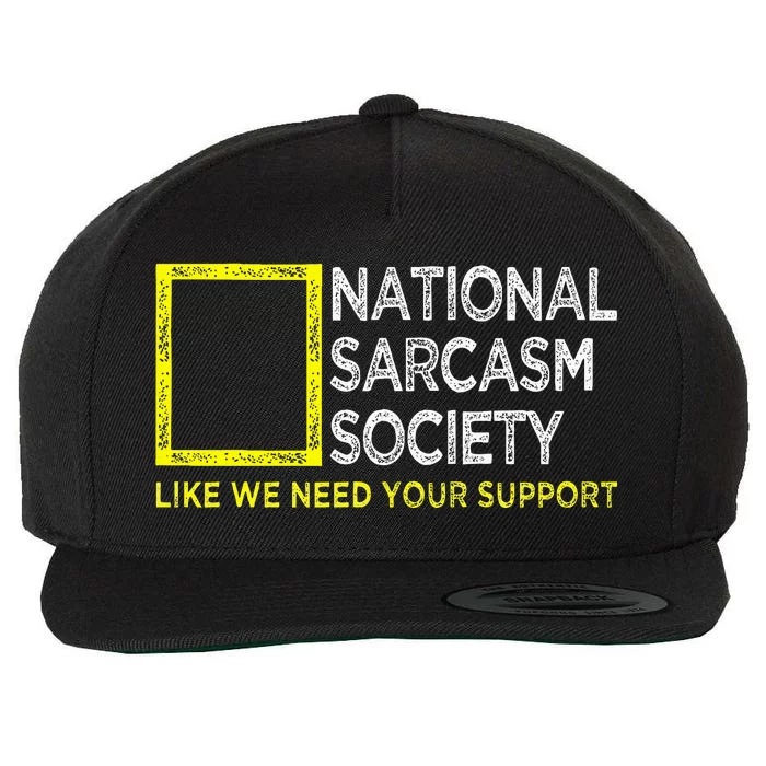 National Sarcasm Society Satirical Vintage Design Sarcasm Wool Snapback Cap