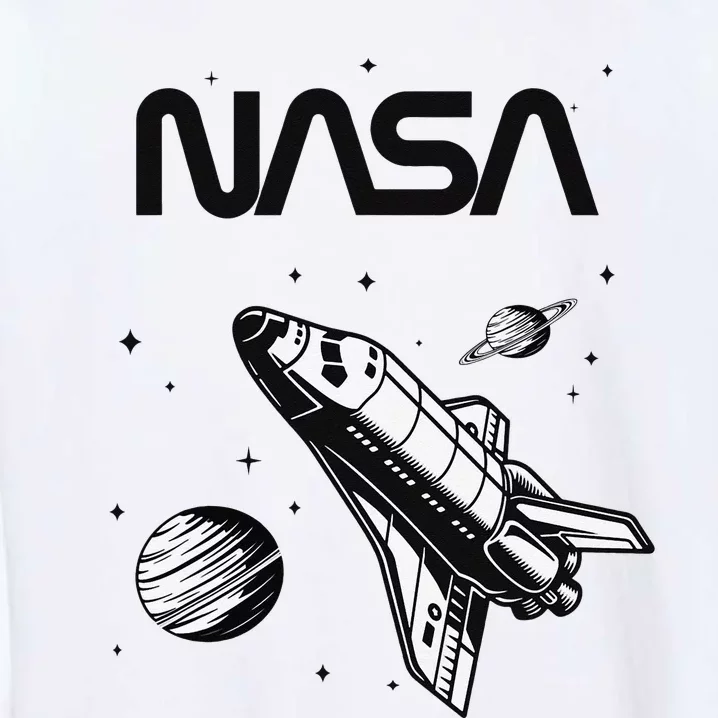 NASA Space Shuttle Saturn Planet Worm Logo Garment-Dyed Sweatshirt