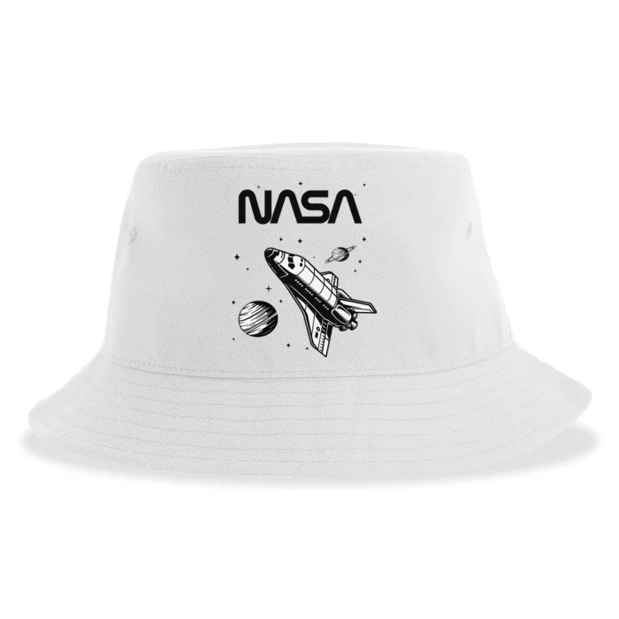 NASA Space Shuttle Saturn Planet Worm Logo Sustainable Bucket Hat