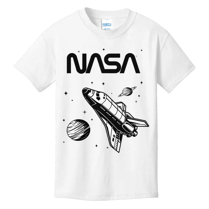 NASA Space Shuttle Saturn Planet Worm Logo Kids T-Shirt