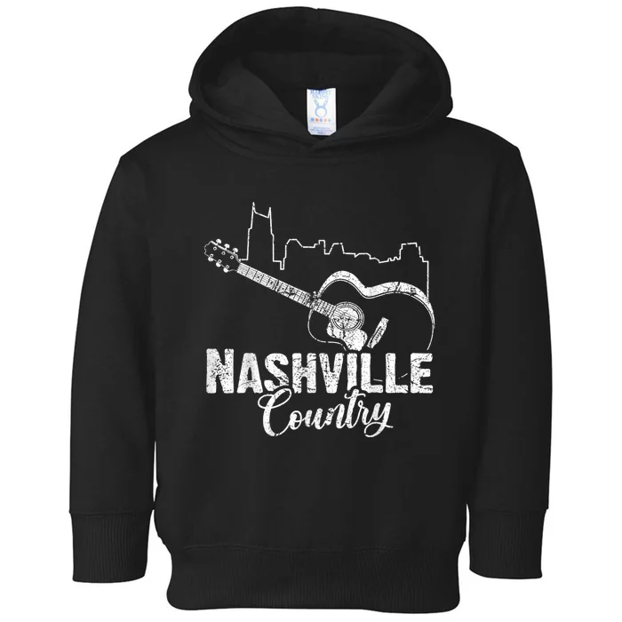 Nashville Skyline Tennessee Country Music Guitar Player Toddler Hoodie