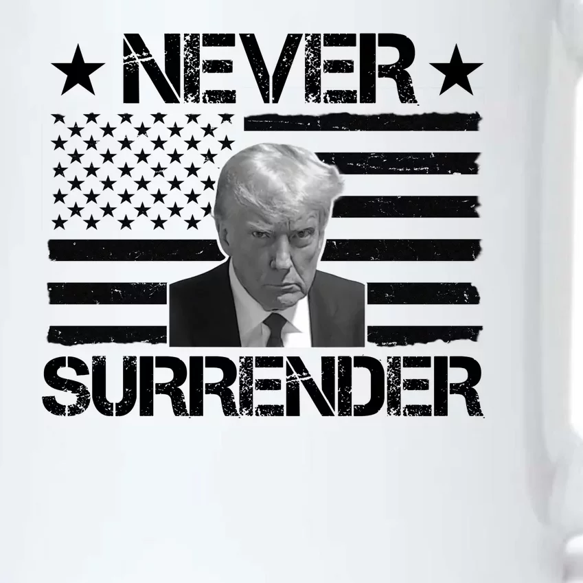 Never Surrender Trump American Flag Black Color Changing Mug