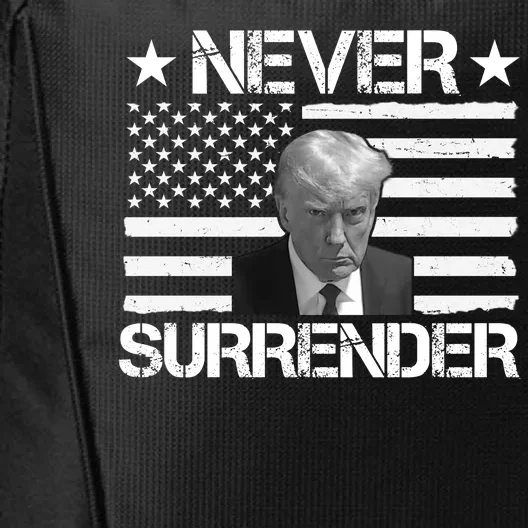 Never Surrender Trump American Flag City Backpack