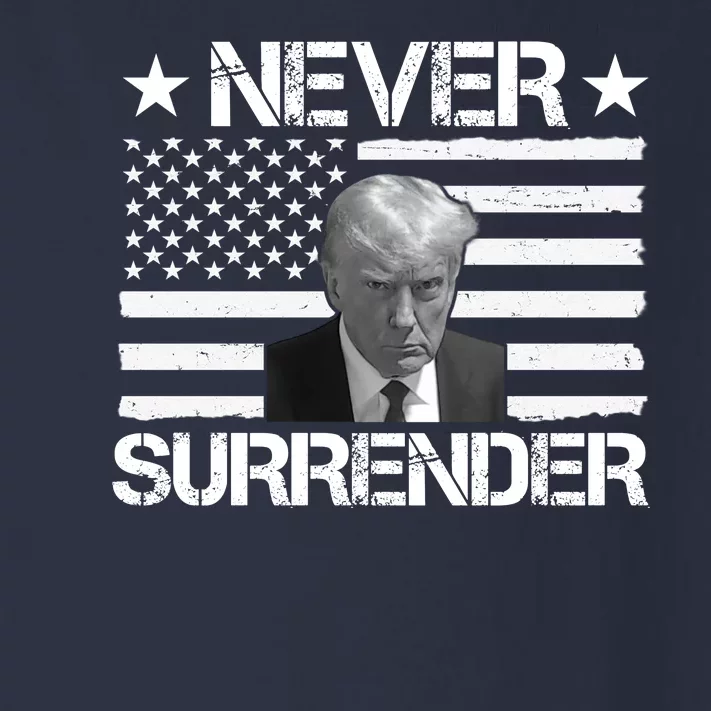 Never Surrender Trump American Flag Toddler Long Sleeve Shirt