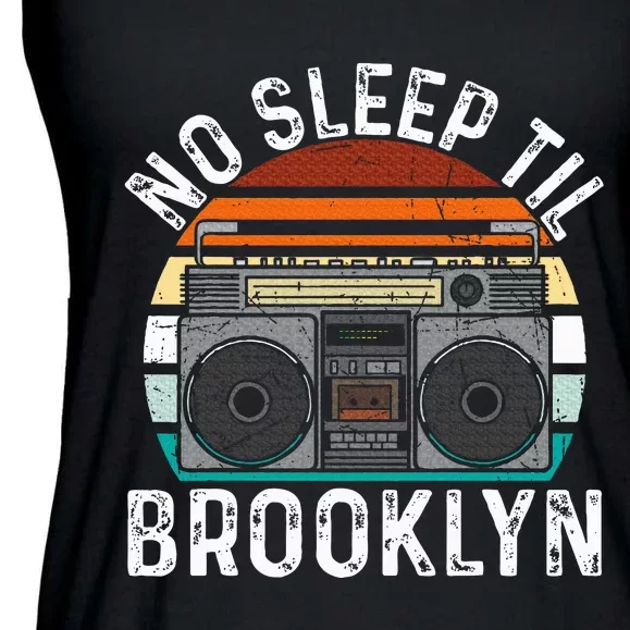 No Sleep Til Brooklyn Old School Portable Stereo Ladies Essential Flowy Tank