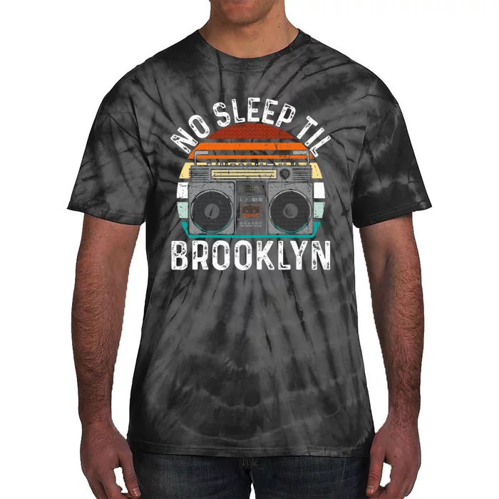 No Sleep Til Brooklyn Old School Portable Stereo Tie-Dye T-Shirt