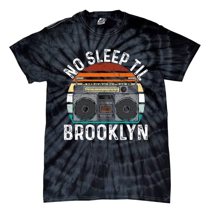 No Sleep Til Brooklyn Old School Portable Stereo Tie-Dye T-Shirt