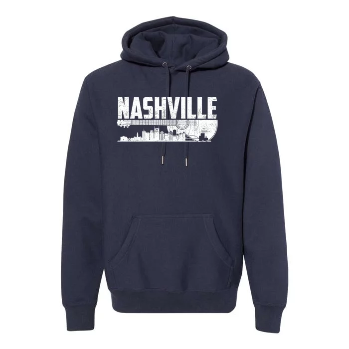 Nashville Skyline Tennessee Country Music Guitar Player Premium Hoodie