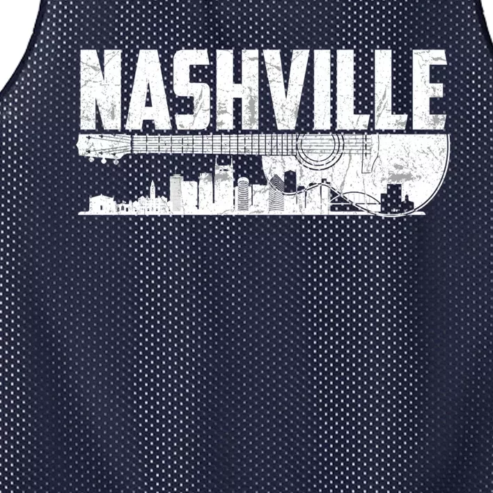 Nashville Skyline Tennessee Country Music Guitar Player Mesh Reversible Basketball Jersey Tank