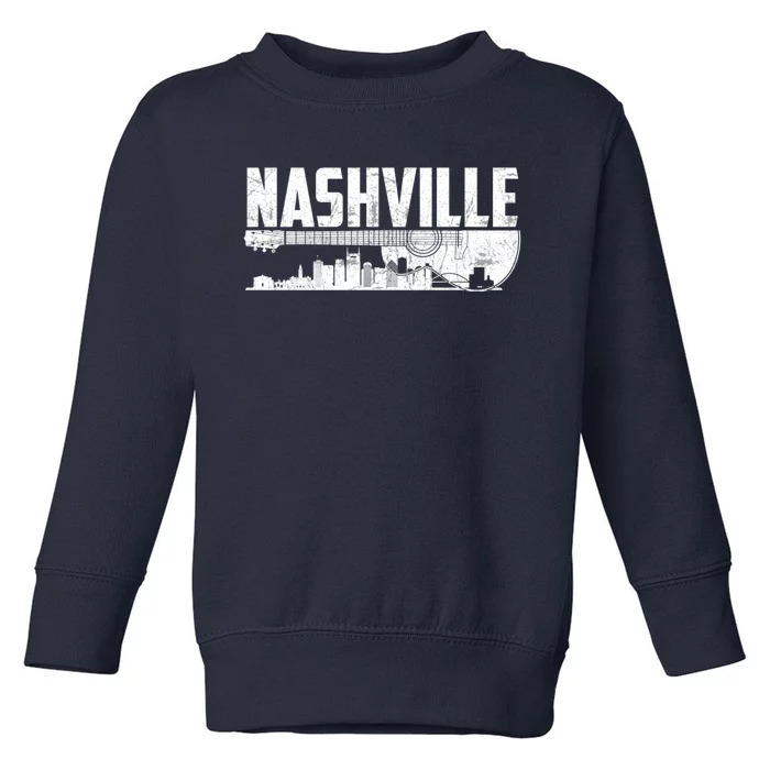 Nashville Skyline Tennessee Country Music Guitar Player Toddler Sweatshirt