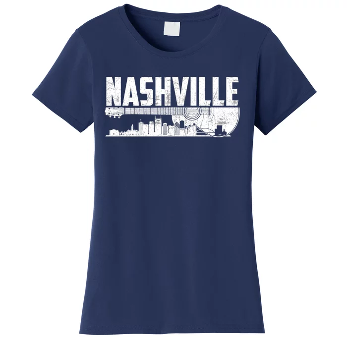 Nashville Skyline Tennessee Country Music Guitar Player Women's T-Shirt