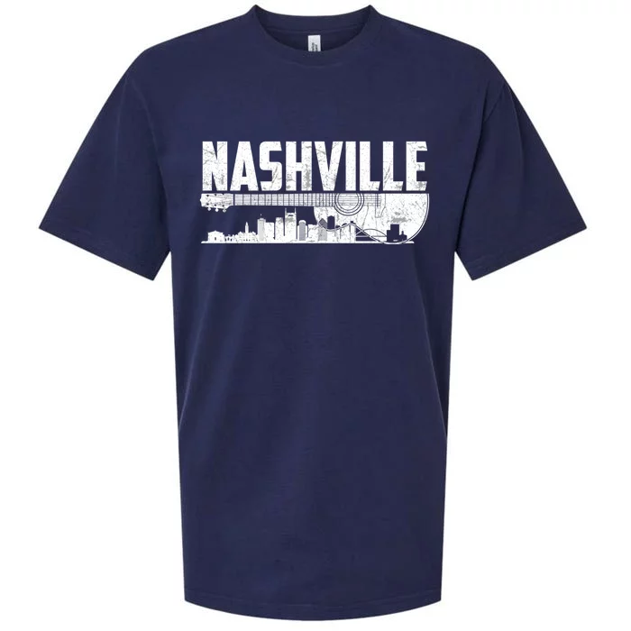 Nashville Skyline Tennessee Country Music Guitar Player Sueded Cloud Jersey T-Shirt