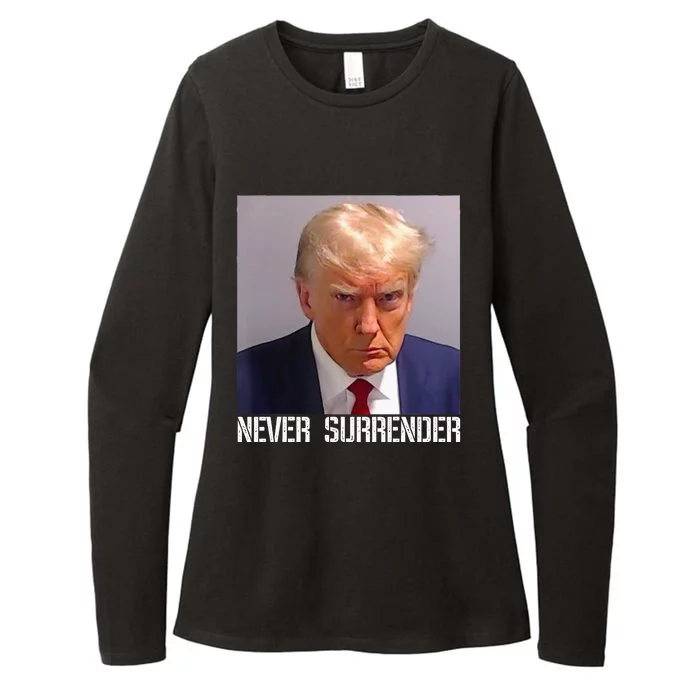 Never Surrender Trump Legend Trump Free Trump Womens CVC Long Sleeve Shirt