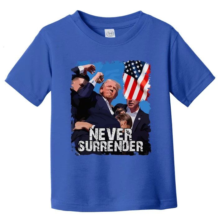 Never Surrender Trump Rushed Offstage With Blood Shooting Toddler T-Shirt