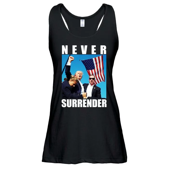 Never Surrender Trump 2024 Pennsylvania Rally Shooting Ladies Essential Flowy Tank