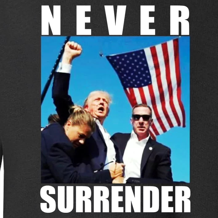 Never Surrender Trump 2024 Pennsylvania Rally Shooting Toddler Sweatshirt