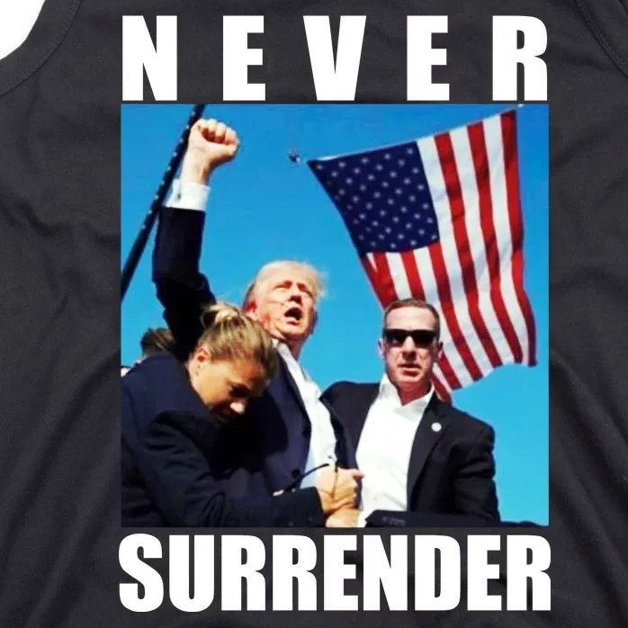 Never Surrender Trump 2024 Pennsylvania Rally Shooting Tank Top