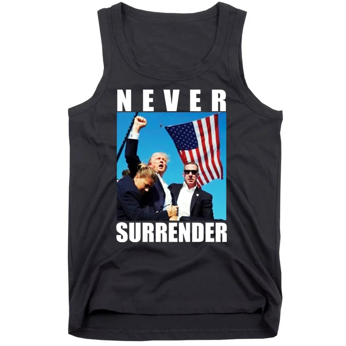 Never Surrender Trump 2024 Pennsylvania Rally Shooting Tank Top