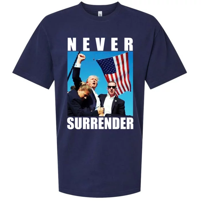 Never Surrender Trump 2024 Pennsylvania Rally Shooting Sueded Cloud Jersey T-Shirt