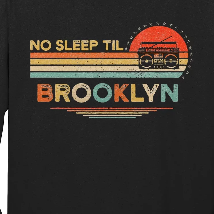 No Sleep Til Brooklyn Old School Portable Stereo Retro Long Sleeve Shirt