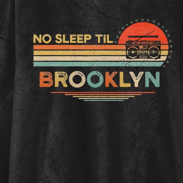 No Sleep Til Brooklyn Old School Portable Stereo Retro Hooded Wearable Blanket