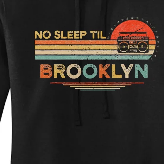 No Sleep Til Brooklyn Old School Portable Stereo Retro Women's Pullover Hoodie