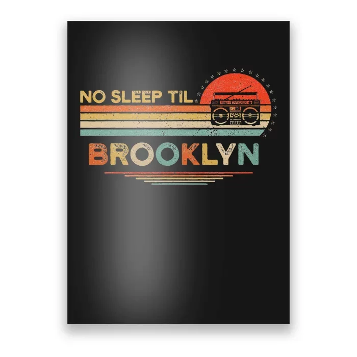 No Sleep Til Brooklyn Old School Portable Stereo Retro Poster