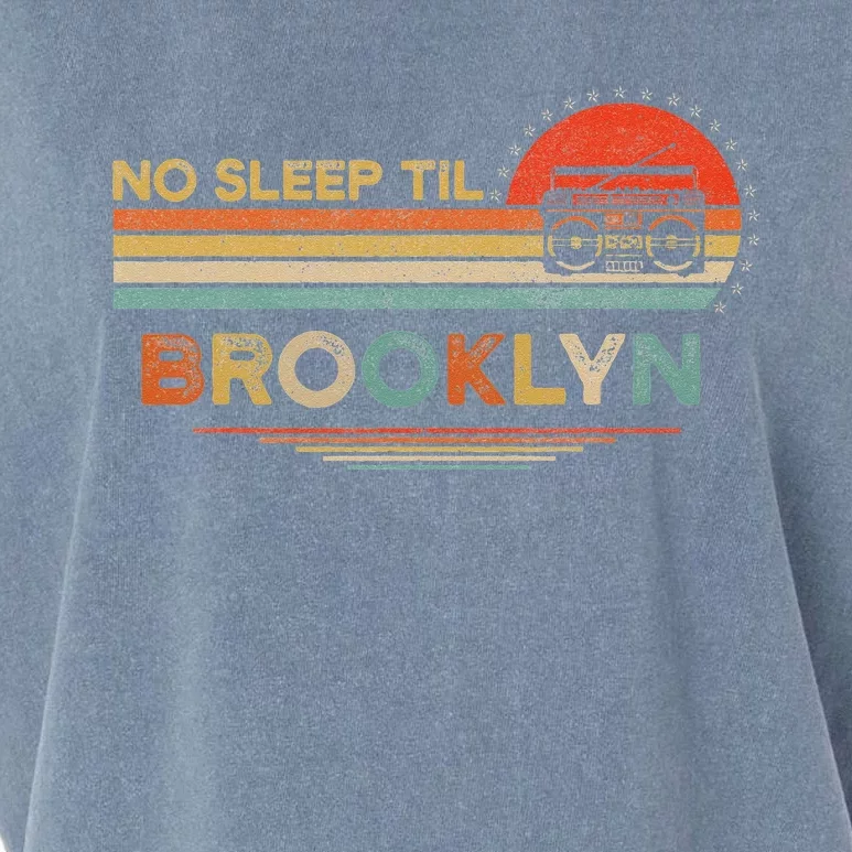 No Sleep Til Brooklyn Old School Portable Stereo Retro Garment-Dyed Women's Muscle Tee